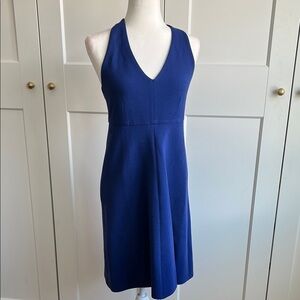 Lacoste Blue V-neck Halter Crossback Dress | Small/36